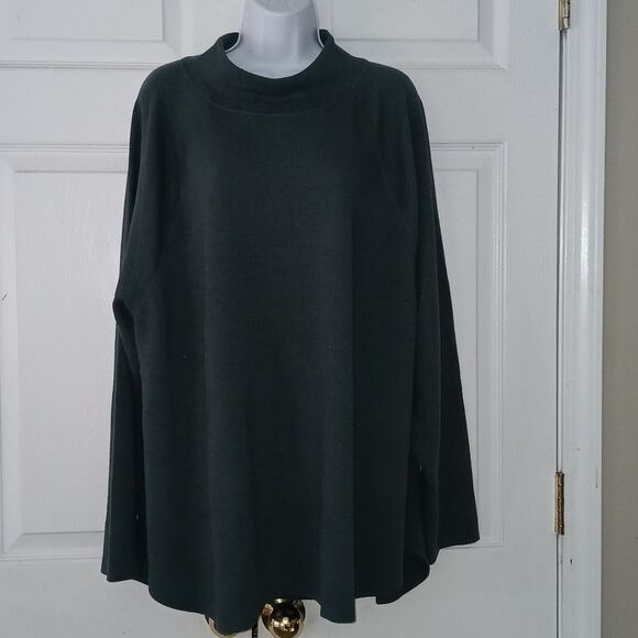 Ava & Viv green pine color long sleeve high collar tunic shirt  Sz 2X  NWT - Picture 1 of 6